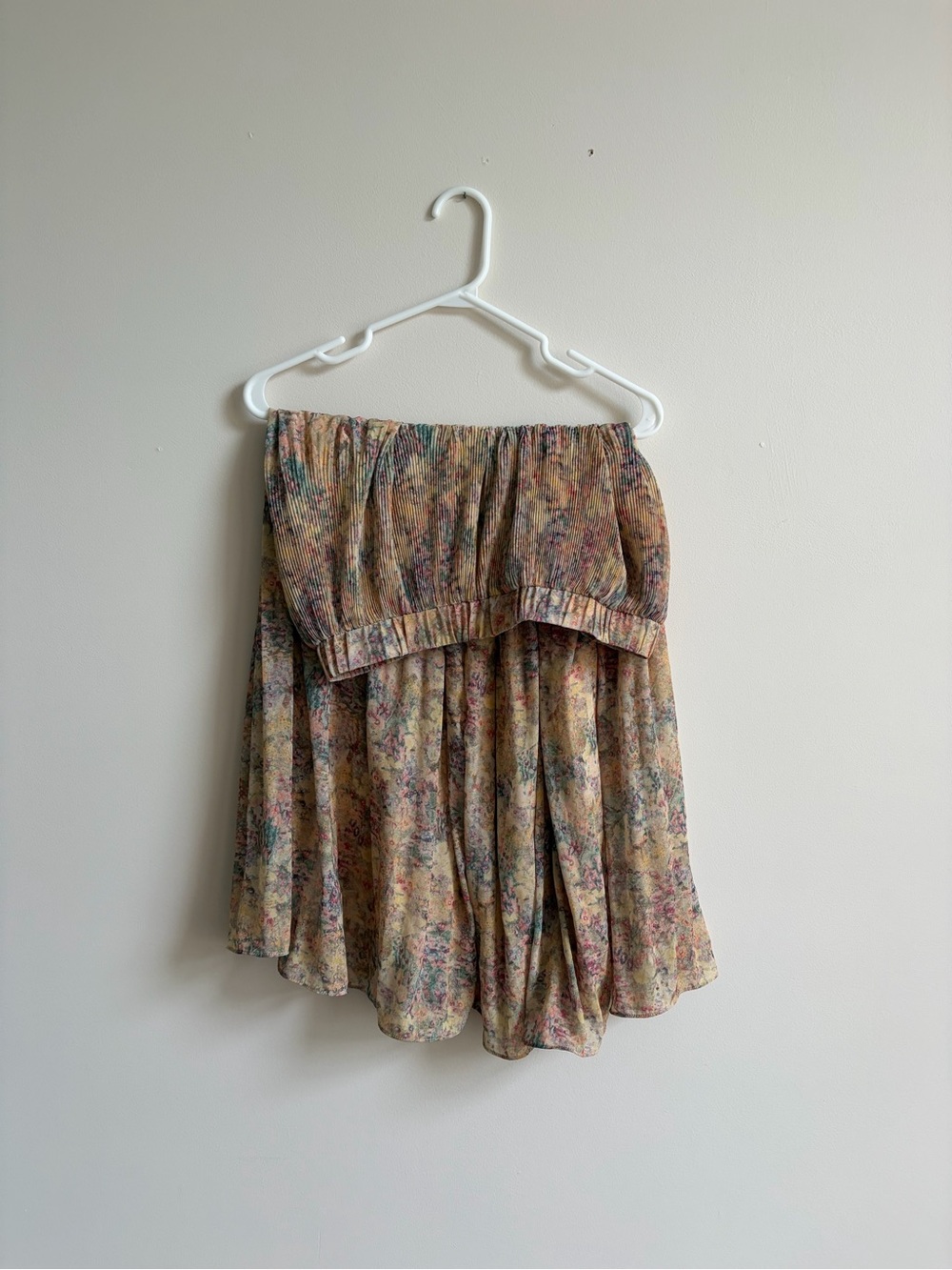 H&M Floral Smocked Waist Maxi Skirt - Beige Multi